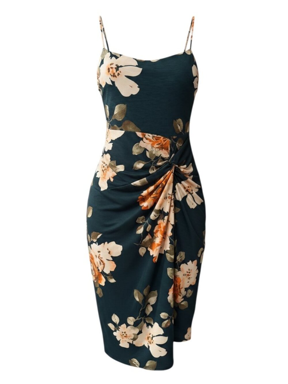 🌿 Windsor Floral Ruched Midi Dress 🌿